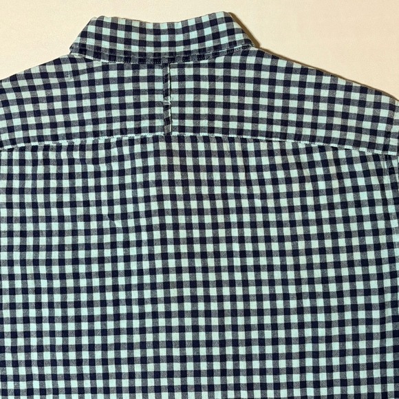 Banana Republic Button Down Short Sleeve Blue Shirt Medium - Picture 8 of 9